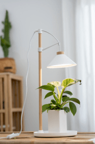 Plantebelysning Lily Hvid Fra Airam - Armaturet har en indbygget automatisk timer, n&aring;r lyset er t&aelig;ndt i 16 timer og slukket i 8 timer.