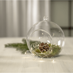 Lyskæde Dew Drop 1,1m Sølv Fra Star Trading - Sløjfen er sølvfarvet med varmt hvidt lys.