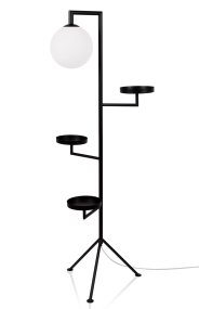 Astoria Sort gulvlampe Fra Globen Lighting - Astoria kombinerer funktion og design, da den kan bruges i alt fra hallen, til piedestal, til l&aelig;selampe.