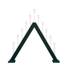 Nova 11 Mørkegrøn Fra Pixie Design - Nova er en klassisk tr&aelig;lysestage med elleve lys og en smuk m&oslash;rkegr&oslash;n farve, der minder om traditionelle julefejringer.