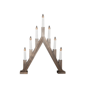 Ellen Brun plet Fra Pixie Design - Den spidse form og de syv lys i forskellige h&oslash;jder skaber en traditionel silhuet, der passer fint ind i advent og jul.
