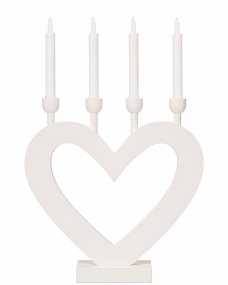 Hjerte Hvid Fra Pixie Design - Hjerteformen skaber en charmerende silhuet og g&oslash;r lysestagen til en flot dekoration i for eksempel vinduet, p&aring; et skrivebord eller et sidebord.