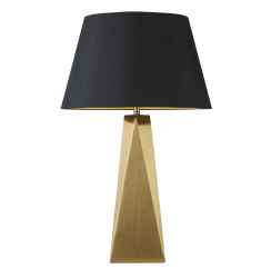 Maldon 58cm Guld bordlampe Fra Searchlight - Den guldfarvede prismebund er toppet med en moderne sort nuance med et guldfarvet interiør, der tilføjer et strejf af glamour til dit hjem.