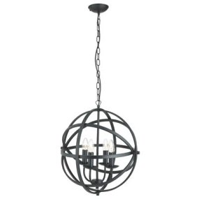 Orbit Ø45 Sort loftslampe Fra Searchlight - De fire centralt placerede lyskilder giver en generøs og jævn lysstrøm, der fylder rummet med en varm atmosfære.