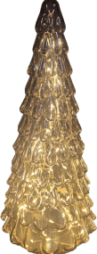 Gran 30cm Brun Fra Pixie Design - Det smukt formede grantr&aelig; har en indbygget lysk&aelig;de med 100 sm&aring; LED-dioder, der spreder et behageligt, varmt hvidt sk&aelig;r.