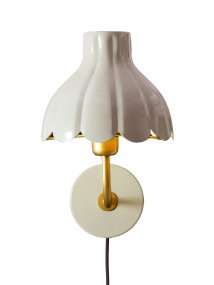Wells 35cm Beige læselampe Fra PR Home - Wells er en dekorativ metalv&aelig;glampe med et bl&oslash;dt og romantisk udtryk.