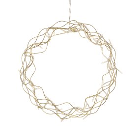 LED-krans Ø30 Guld Fra Konstsmide - En dekorativ LED-guirlande, der spreder en varm og fortryllende gl&oslash;d i hjemmet.