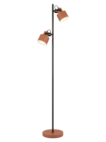 City 2 Terrakotta/sort Fra Aneta Lighting - City gulvlampen har et moderne og stilfuldt design med en stilfuld kombination af sort og terrakottafarvet metal.