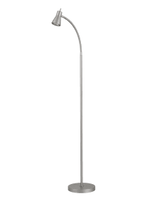 Boden Sølv gulvlampe Fra Aneta Lighting - Lampen er lavet af metal i en mat s&oslash;lvfinish og har et p&aelig;nt udtryk, der g&oslash;r den nem at placere i forskellige milj&oslash;er.