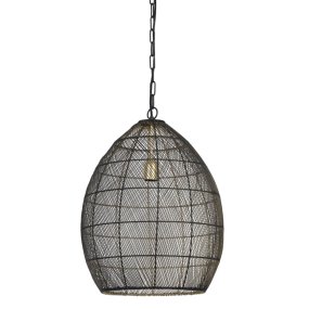 Meya Ø40 Sort/guld loftslampe Fra Light & Living - Meya er en stilfuld loftspendel lavet af sort metal, hvor det åbne design skaber et luftigt og moderne udtryk.