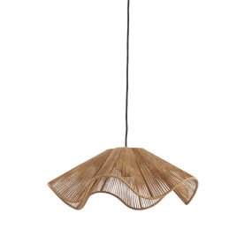 Fodara Ø48 Natur loftslampe Fra Light & Living - Skærmen er viklet ind i snoet jutetråd, hvilket skaber et let og luftigt udseende.