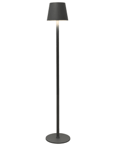 Sofy Mørkegrå Fra Lightson - Sofy er en stilfuld gulvlampe i m&oslash;rkegr&aring; aluminium, specielt designet til at skabe en hyggelig og hyggelig atmosf&aelig;re i dine udend&oslash;rsmilj&oslash;er.