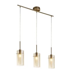 Duo 70cm Messing loftslampe Fra Searchlight - Fremstillet af stål og glas med en fængslende kombination af bronzemetal og champagnefarve.