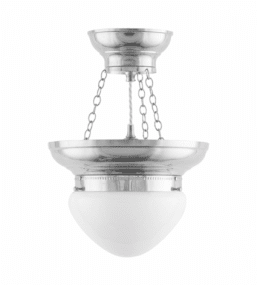 Fröding Pendant 200 Nikkel Fra Karlskrona lampfabrik - Lampen er udstyret med tre lyskilder for et jævnere og mere behageligt lysmønster, hvilket især er vigtigt ved brug af skåret krystalglas.