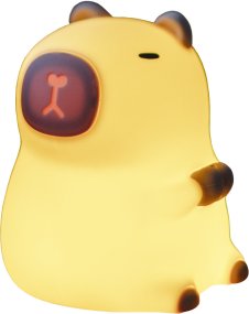 Capybara Hvid børnelampe Fra Star Trading - Lampen har en touch-funktion, og med et let tryk kan du t&aelig;nde, slukke eller skifte mellem forskellige smukke farver.