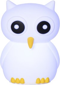Owl Hvid børnelampe Fra Star Trading - Lampen har en touch-funktion, og med et let tryk kan du tænde, slukke eller skifte mellem forskellige smukke farver.