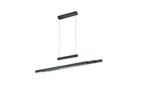 Trajan 150cm Sort loftslampe Fra Trio Lighting - Med sit klassiske design og praktiske funktioner kan armaturet forl&aelig;nges og h&oslash;jdejusteres for fleksibel tilpasning.