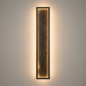 Orign 80cm Sort væglampe Fra Maytoni - Orign er en metalv&aelig;glampe med en elegant stenimitation i midten, der giver et naturligt og eksklusivt indtryk.