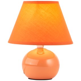 Primo 23cm Orange bordlampe Fra Brilliant - Den er lavet af tekstil og keramik og giver et behageligt lys.