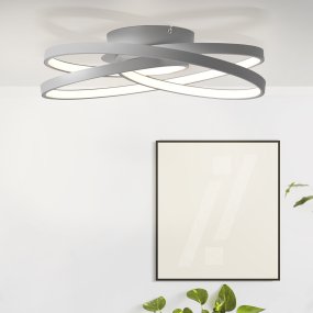 Labyrinth Ø40 Grå plafond Fra Brilliant - Den stilfulde gr&aring; farven giver en f&oslash;lelse af elegance og hygge, og LED-teknologien sikrer energieffektiv belysning med h&oslash;j lysstyrke.