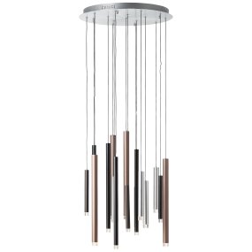 Cembalo Ø55 Aluminium loftslampe Fra Brilliant - Pendlen kan dæmpes i tre trin med en standard vægkontakt, og kablet kan justeres i længden, så det passer perfekt over spiseborde eller i passager.