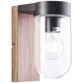 Cabar Mørkt træ udendørslampe Fra Brilliant - Cabar er en udendørs væglampe, der giver perfekt belysning ved indgangs- eller terrassedøren, hvilket øger sikkerheden i mørke.