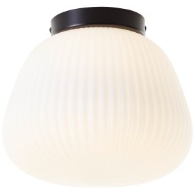 Kaizen Ø25 Hvid plafond Fra Brilliant - Kaizen plafond er en stilfuld loftslampe med fod i metal og skærm i hvidt riflet glas.