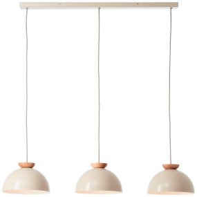 Nalam 100cm Beige loftslampe Fra Brilliant - Nalam loftslampe er en stilfuld pendel lavet af metal og træ, som skaber et tidløst og naturligt design.