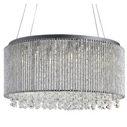Elise Ø40 Chrom loftslampe Fra Searchlight - Elise I loftslampe med 8 lyspunkter kombinerer vintage glamour med kreativt design.