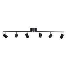 Correct 6 Mat sort spotlight Fra By Rydéns - Lampens arme kan ogs&aring; vinkles, hvilket betyder, at du kan tilpasse formen til rummet i stedet for at have lampen i en lige linje.