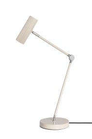 Hubble Read 45cm Beige skrivebordslampe Fra Globen Lighting - Lampen er lavet af matlakeret stål/aluminium og har en 200 cm lang tekstilledning med afbryder og stik.
