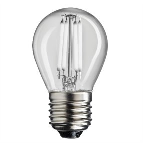 LED E27 kuglepære 2W 2700K Dæmpbar Gennemsigtig Fra Unison - 