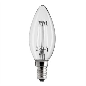 LED E14 Kronelyspære 4W 2700K Dæmpbar Gennemsigtig Fra Unison - 
