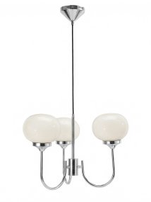 Elsy 3 Ø45 Krom Fra PR Home - Den er lavet af metal med forkromet finish og har hvide glassk&aelig;rme.