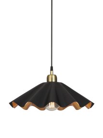 Aira Ø40 Sort Fra PR Home - Aira loftlampe i matsort finish med messingfarvet inderside.