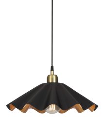 Aira Ø50 Sort Fra PR Home - Aira loftlampe i matsort finish med messingfarvet inderside.