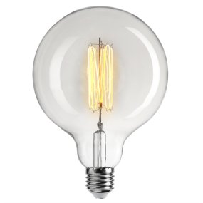 E27 Globepære 2W 2200K Dæmpbar Gennemsigtig Fra Unison - Lampens klassiske design og spiralgl&oslash;detr&aring;d g&oslash;r den ideel til &aring;bne armaturer og dekorative installationer, hvor b&aring;de &aelig;stetik og lyskvalitet er i fokus.