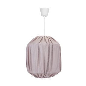 Molly Ø40 Grå loftslampe Fra Oriva - Dens luftige design i smukt gråt stof lader lyset trænge igennem på en behagelig måde, hvilket giver en varm og hyggelig atmosfære.