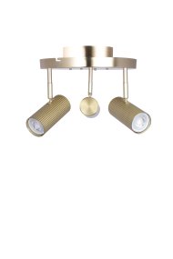 Hubble 3 Børstet messing spotlight Fra Globen Lighting - Lyset kan styres efter ønske, da spotlightene kan vinkles i højden og sidelæns.