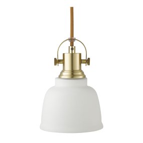 Loke Ø12 Børstet messing vindueslampe Fra Oriva - Lampens elegante design og varme messingfinish giver en luksuriøs følelse, mens det matterede glas spreder et blødt og behageligt lys.