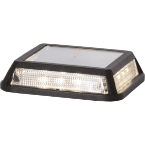 Driveway Sort solcellelampe Fra Star Trading - Lampen udsender et koldt, hvidt lys efter skumring, da den er blevet opladet af sollys i l&oslash;bet af dagen.