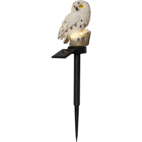 Owl Off-white solcellelampe Fra Star Trading - Soldekorationen Owl er en fantastisk og dekorativ belysning til haven.