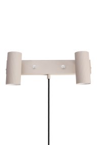 Hubble Beige læselampe Fra Globen Lighting - Væglampen Hubble er en moderne væglampe med to rørformede og riflede skærme af metal.