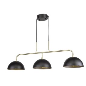 Milano 90cm Sort loftslampe Fra Oriva - Milano loftslampe er lavet af metal med elegante gulddetaljer og sorte sk&aelig;rme.