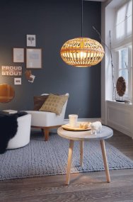 Amsfield Ø38 Natur loftslampe Fra Eglo - Det åbne design giver lampen en luftig fornemmelse og fremhæver lyskilden på en stilfuld måde.
