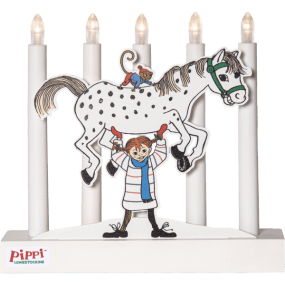 Pippi Hvid Fra Star Trading - En vidunderlig lysestage, der spreder julestemning og gl&aelig;de og er dejlig at have med sig hele vinteren.