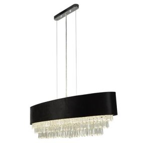 Glamour 100cm Sort loftslampe Fra Searchlight - Den ovale form giver et moderne indtryk og skaber en harmonisk balance mellem drama og sofistikering.