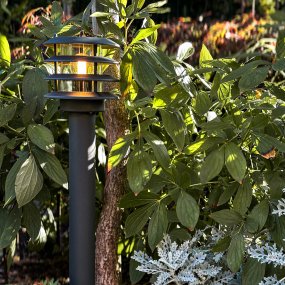 Jupiter Mørkegrå Fra Lightson - Jupiter er en stilfuld pullert i en m&oslash;rkegr&aring; finish, der giver et behageligt og klart ledelys langs gangstier, garageindk&oslash;rsler og ved indk&oslash;rsler.