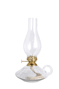 Kerosene lamp with handle big Gennemsigtig Fra Strömshaga - Oliehuset er lavet af klart glas med smukt &aelig;tsede kanter, der giver lampen et elegant og tidl&oslash;st udtryk.