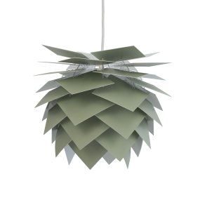 Illumin Ø35 Grøn loftslampe Fra Dyberg Larsen - Lampen leveres i en elegant sort æske med en unik Rosetta loftkop, en 3 meter lang stofledning og dele, som du nemt selv kan samle.